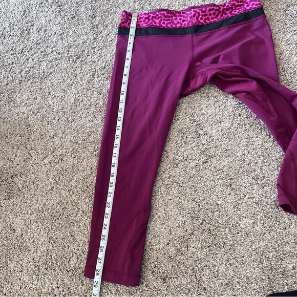 Lululemon Dashing Purple Ace Spot Magenta Run Inspire Crop II Leggings - Picture 15 of 16
